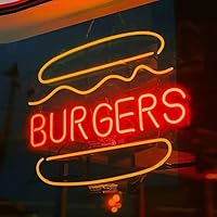 バーガーキング旧ロゴ　ライトアップ看板　USA　ネオンサイン　アメトイ ネオンサイン LED バーガーレストランのネオンサイン 生活をより